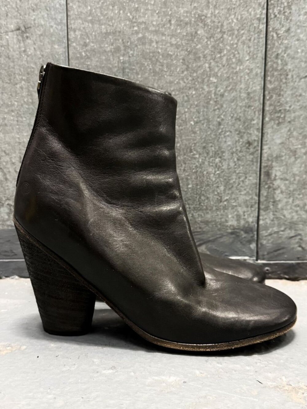 MARSELL BLACK HORSE LEATHER ANKLE BOOTS BOOTIES